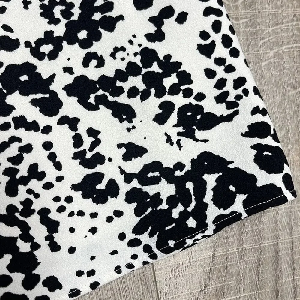 J. CREW Black White Animal Print Side Zip Shorts Women’s Size 2